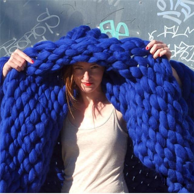 Ręcznie wykonany gruby splot koc Comfy &amp; ciepły - 80 x100 cm
