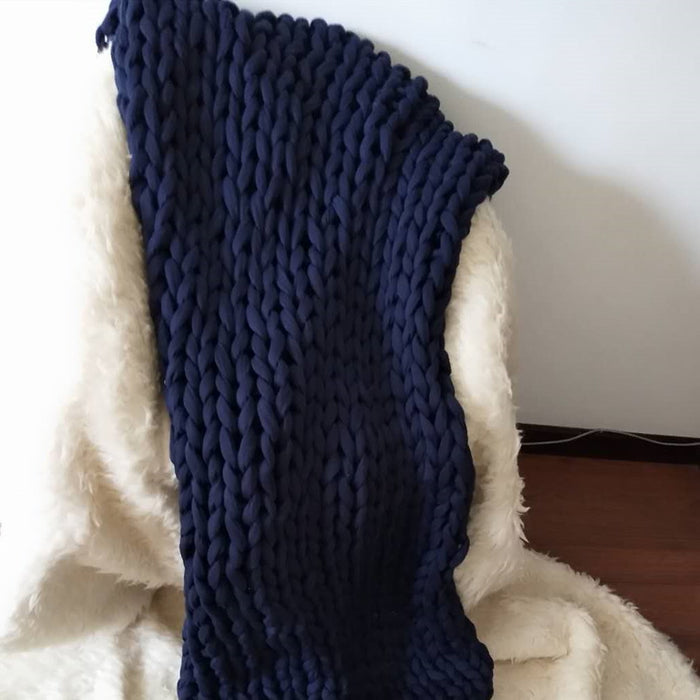 Otulena™ Ręcznie tkany koc chunky knit z przyjemnym ciężarem