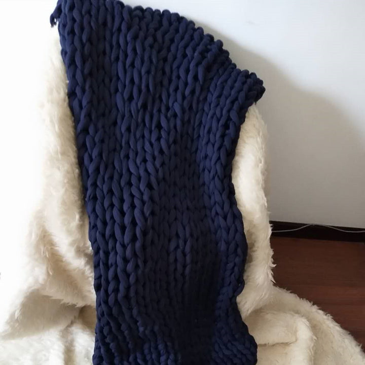 Koc narzutowy obciążeniowy gruby splot z Hand-tkany tekstura i Braided Edges tkany