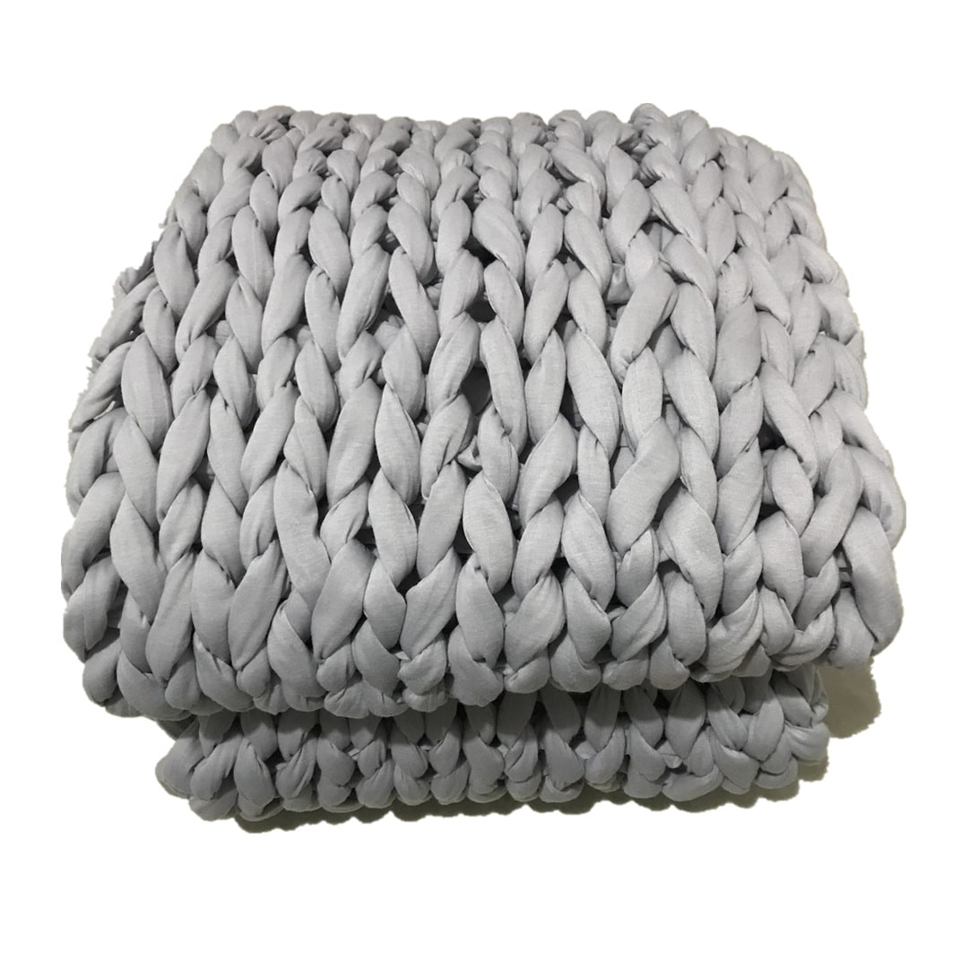 Koc narzutowy obciążeniowy gruby splot z Hand-tkany tekstura i Braided Edges tkany