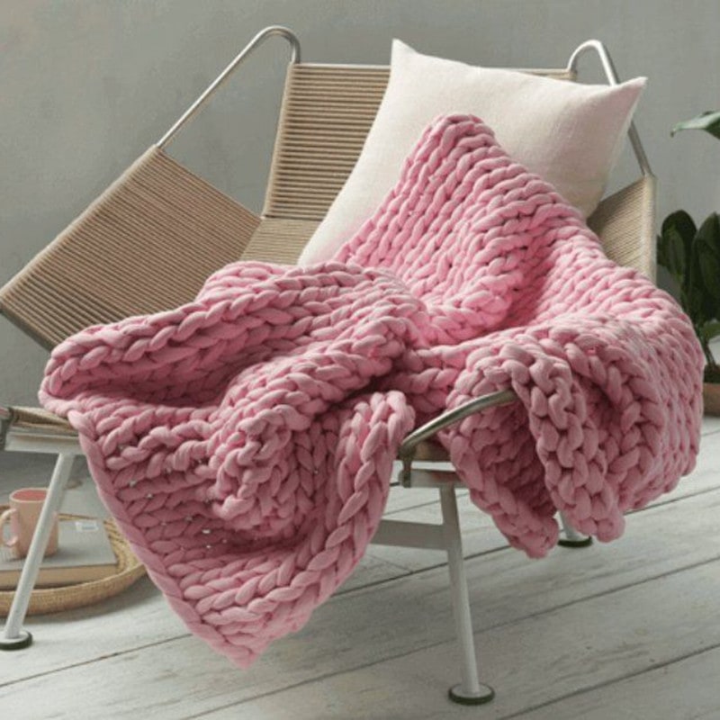 Koc narzutowy obciążeniowy gruby splot z Hand-tkany tekstura i Braided Edges tkany