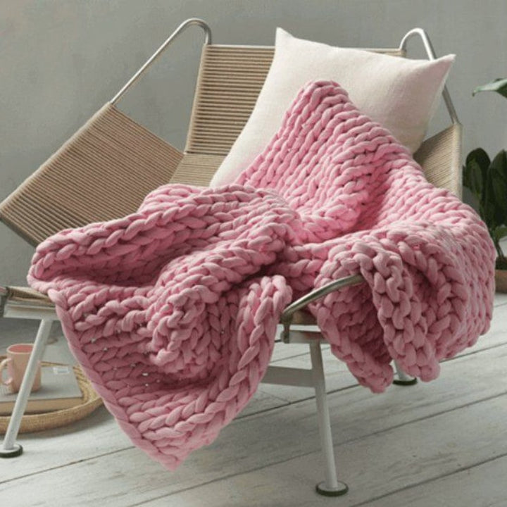Koc narzutowy obciążeniowy gruby splot z Hand-tkany tekstura i Braided Edges tkany