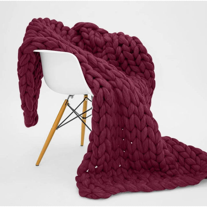 Koc narzutowy obciążeniowy gruby splot z Hand-tkany tekstura i Braided Edges tkany