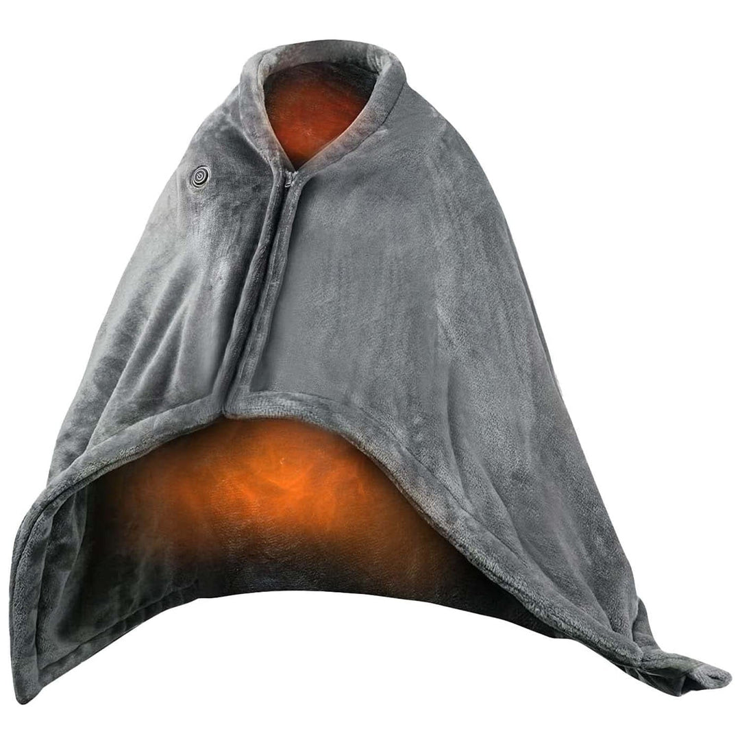 USB Wearable podgrzewany koc z Zipper polar narzuta okrycie i elektryczny szal 59x31in