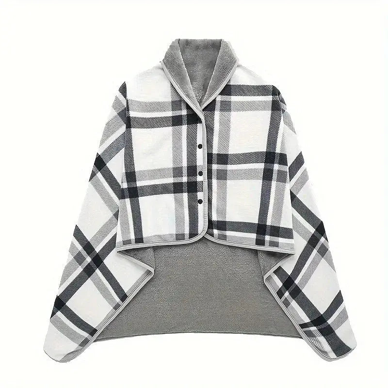 Velmesta Wearable Plaid Fleece Blanket