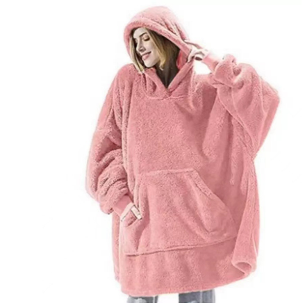Bluza-koc do noszenia z polar oversize i kieszeń kangurka