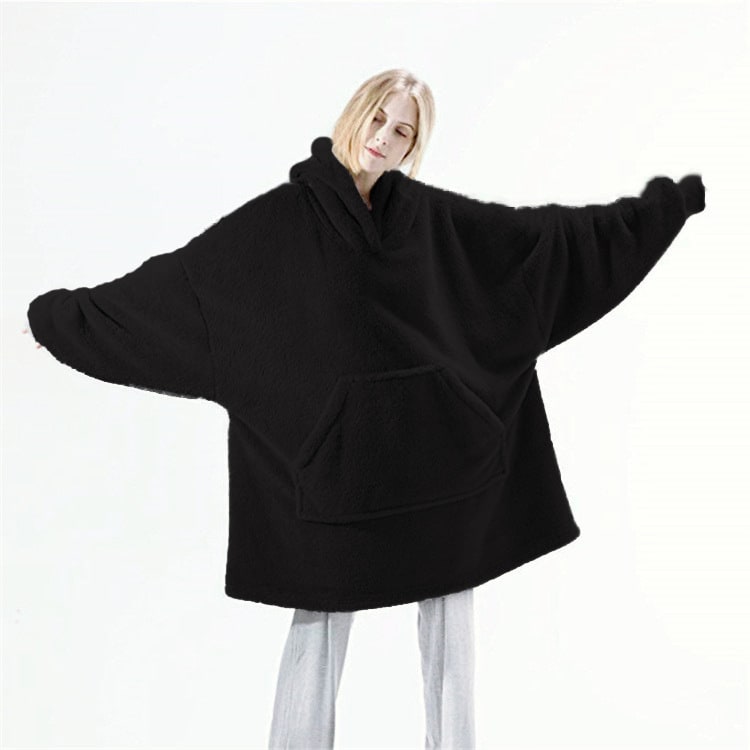 Bluza-koc do noszenia z polar oversize i kieszeń kangurka