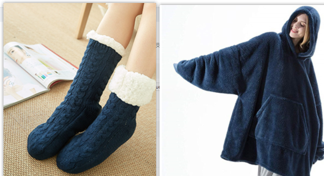 Bluza-koc do noszenia z polar oversize i kieszeń kangurka