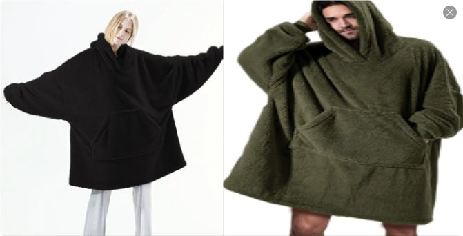 Bluza-koc do noszenia z polar oversize i kieszeń kangurka