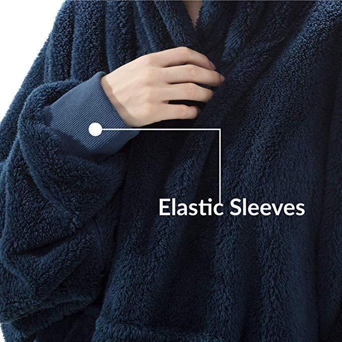 Bluza-koc do noszenia z polar oversize i kieszeń kangurka