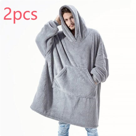 Bluza-koc do noszenia z polar oversize i kieszeń kangurka