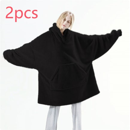 Bluza-koc do noszenia z polar oversize i kieszeń kangurka