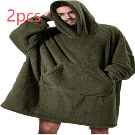 Bluza-koc do noszenia z polar oversize i kieszeń kangurka