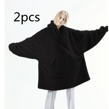Bluza-koc do noszenia z polar oversize i kieszeń kangurka