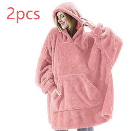 Bluza-koc do noszenia z polar oversize i kieszeń kangurka