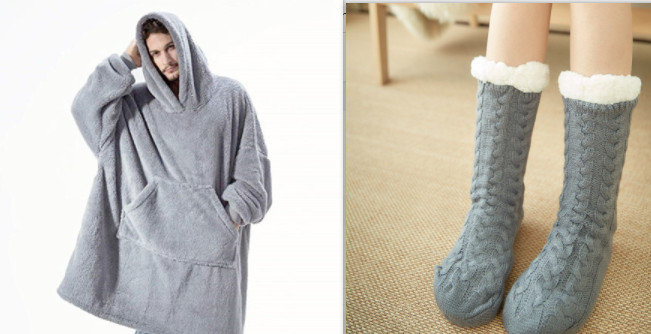 Bluza-koc do noszenia z polar oversize i kieszeń kangurka
