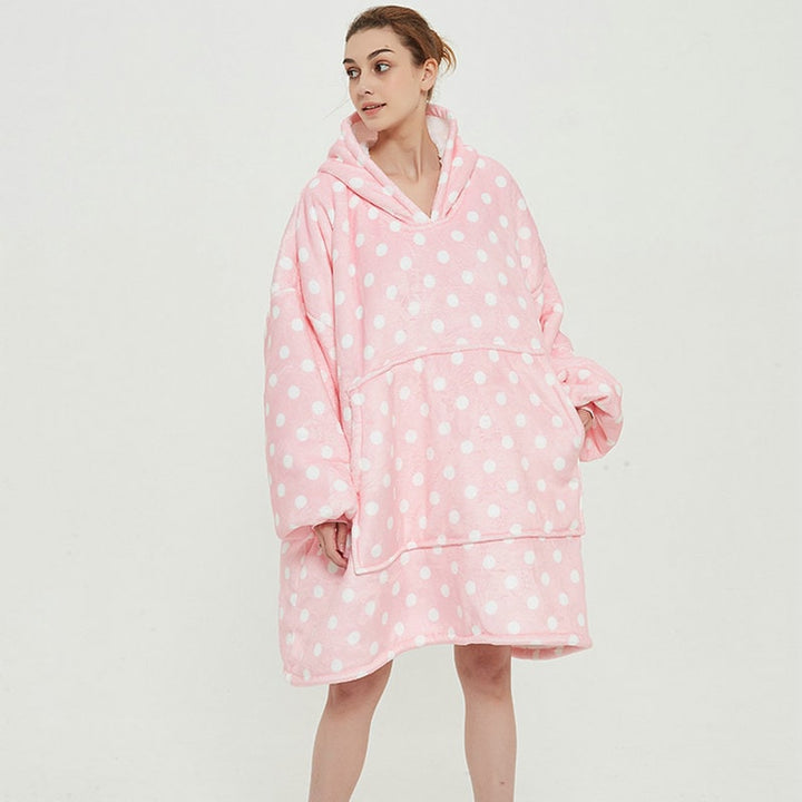 Bluza-koc do noszenia z sherpa Lining polar oversize Pullover