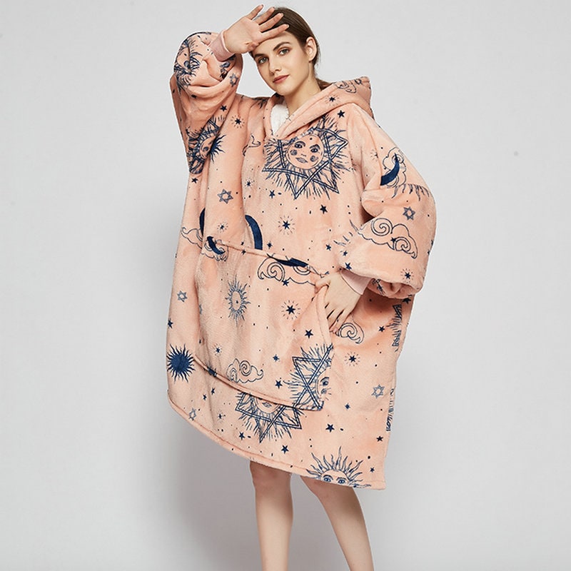 Bluza-koc do noszenia z sherpa Lining polar oversize Pullover