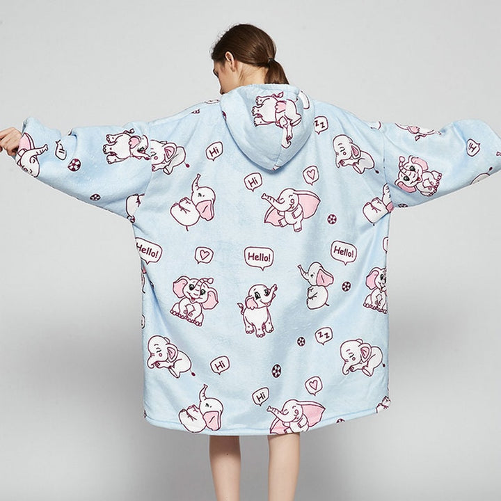 Bluza-koc do noszenia z sherpa Lining polar oversize Pullover