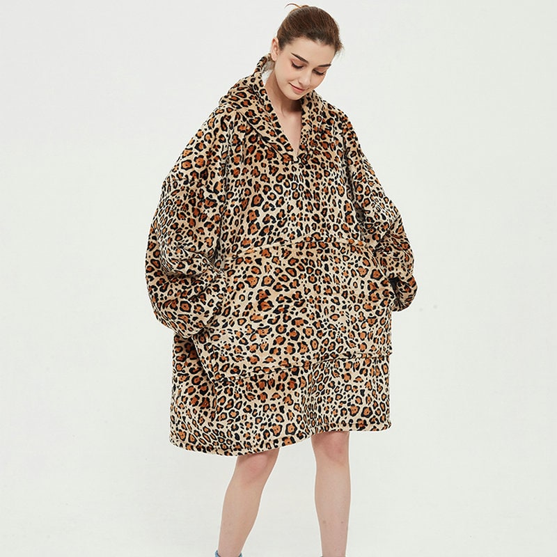 Bluza-koc do noszenia z sherpa Lining polar oversize Pullover