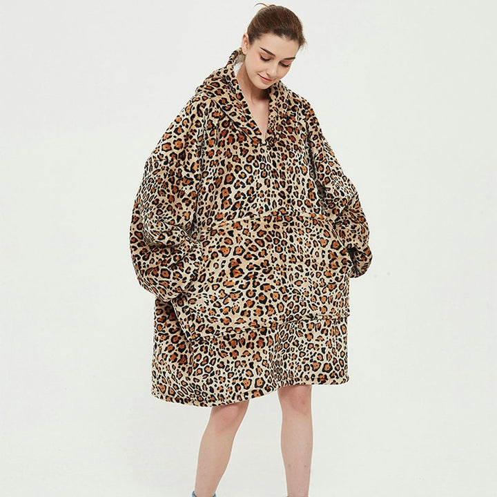 Bluza-koc do noszenia z sherpa Lining polar oversize Pullover