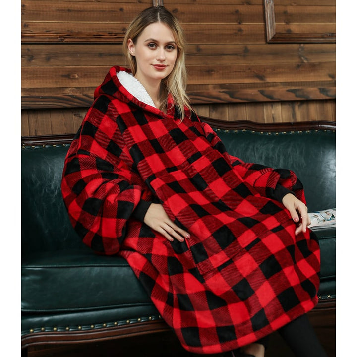 Bluza-koc do noszenia z sherpa Lining polar oversize Pullover