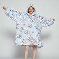 Otulena™ Oversize'owa bluza-koc z podszewką sherpa i kieszenią kangurką