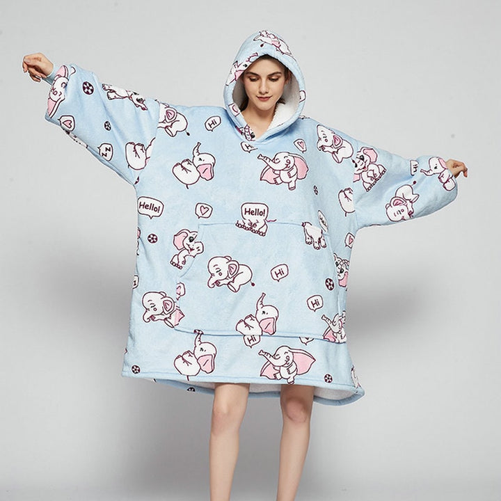 Bluza-koc do noszenia z sherpa Lining polar oversize Pullover