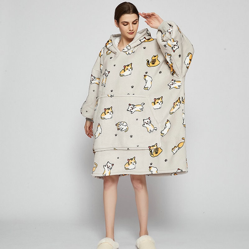 Bluza-koc do noszenia z sherpa Lining polar oversize Pullover