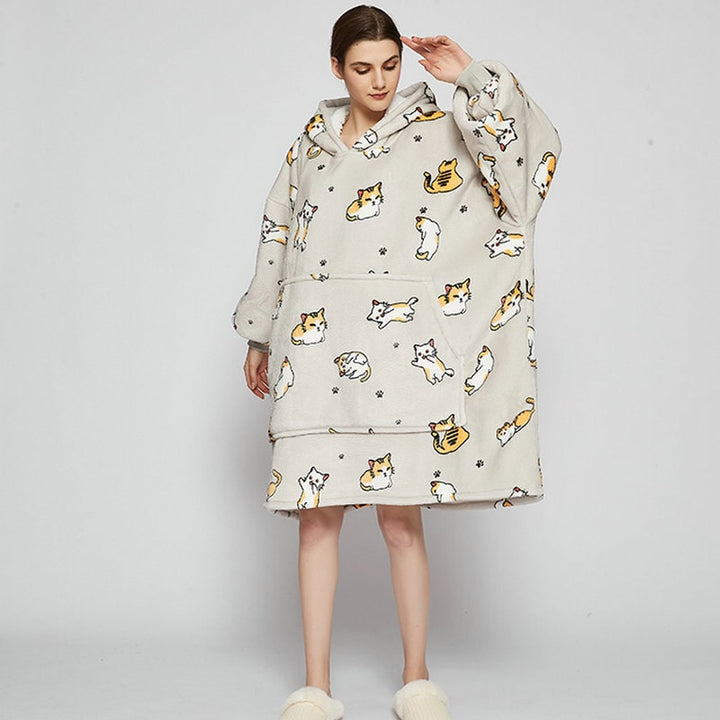 Bluza-koc do noszenia z sherpa Lining polar oversize Pullover