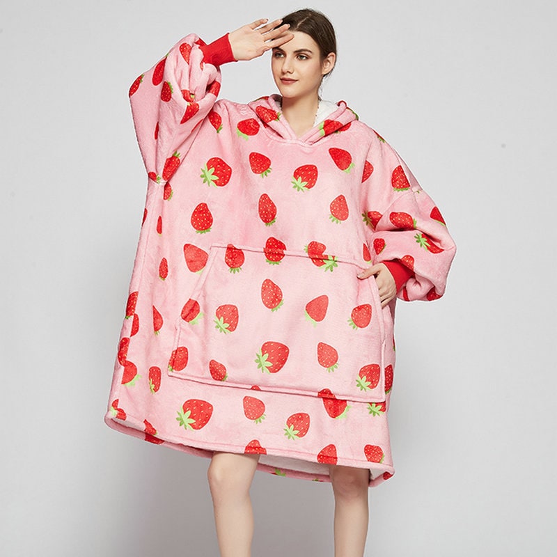 Bluza-koc do noszenia z sherpa Lining polar oversize Pullover
