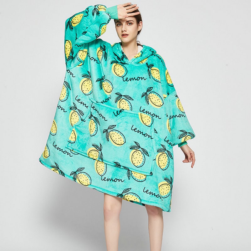 Bluza-koc do noszenia z sherpa Lining polar oversize Pullover