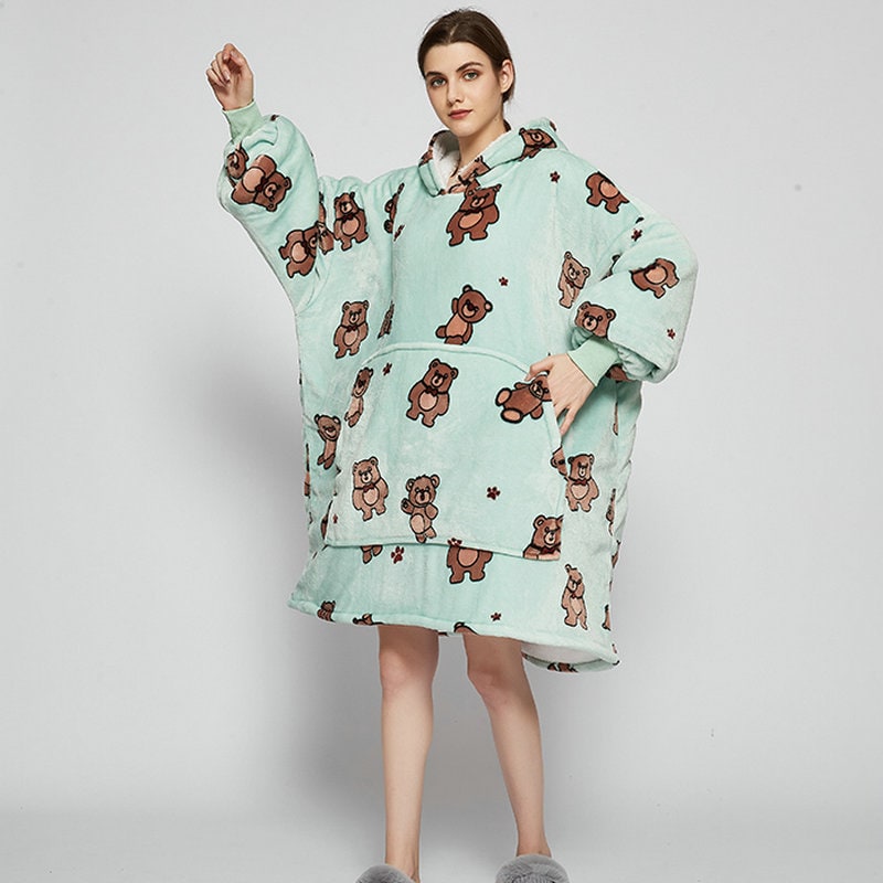 Bluza-koc do noszenia z sherpa Lining polar oversize Pullover