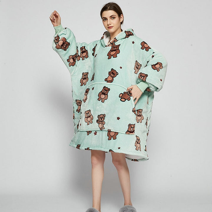 Bluza-koc do noszenia z sherpa Lining polar oversize Pullover