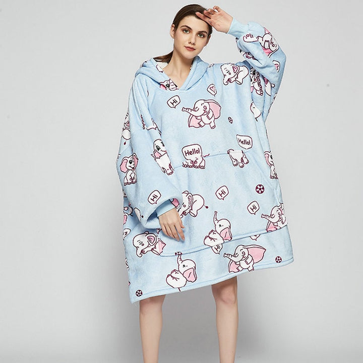 Bluza-koc do noszenia z sherpa Lining polar oversize Pullover