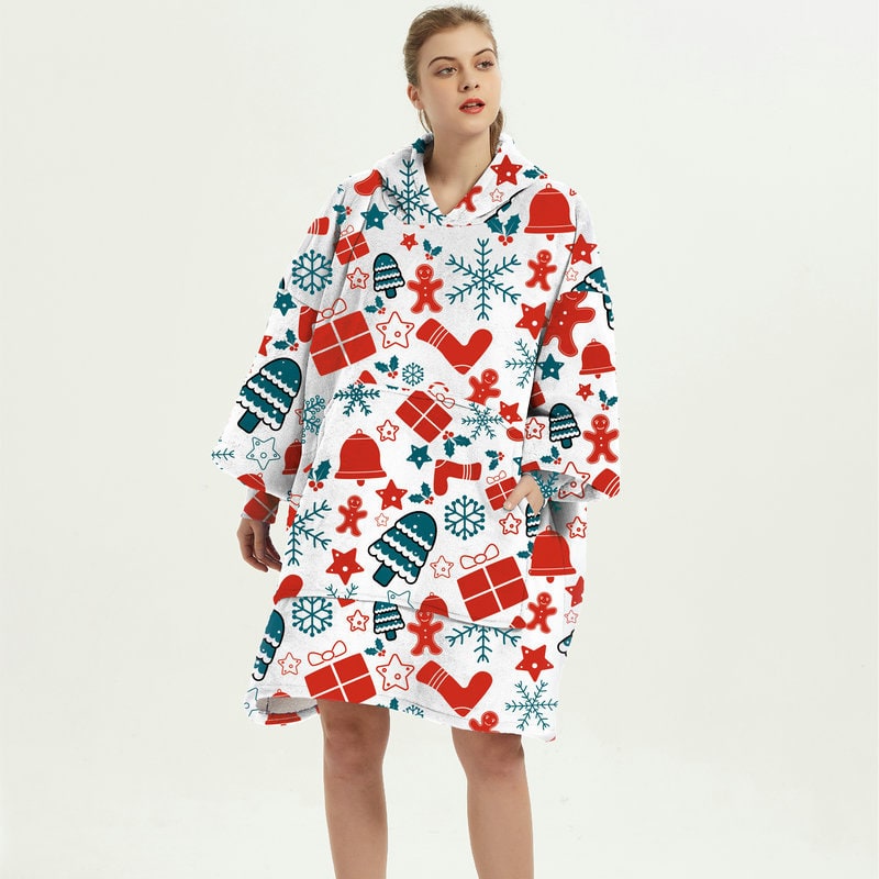 Bluza-koc do noszenia z sherpa Lining polar oversize Pullover