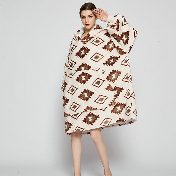 Bluza-koc do noszenia z sherpa Lining polar oversize Pullover