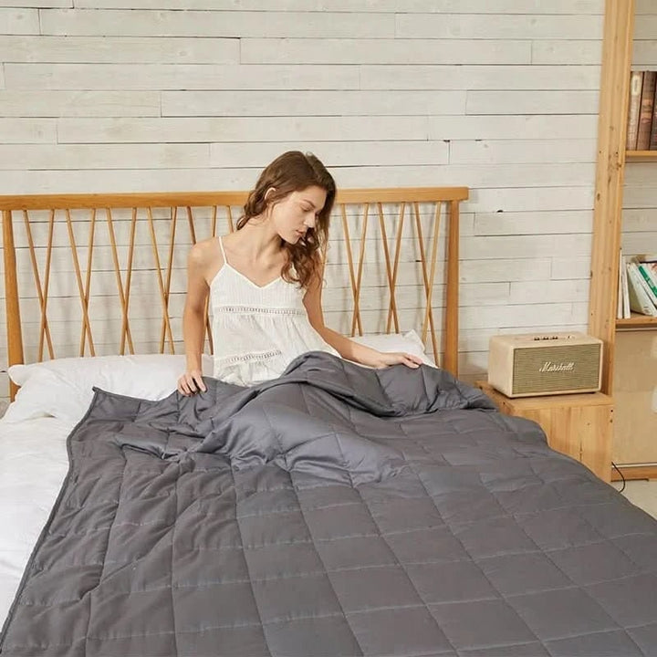 Kołdra obciążeniowa dla niepokój podczas snu łóżko z Quilted bawełna design narzuta