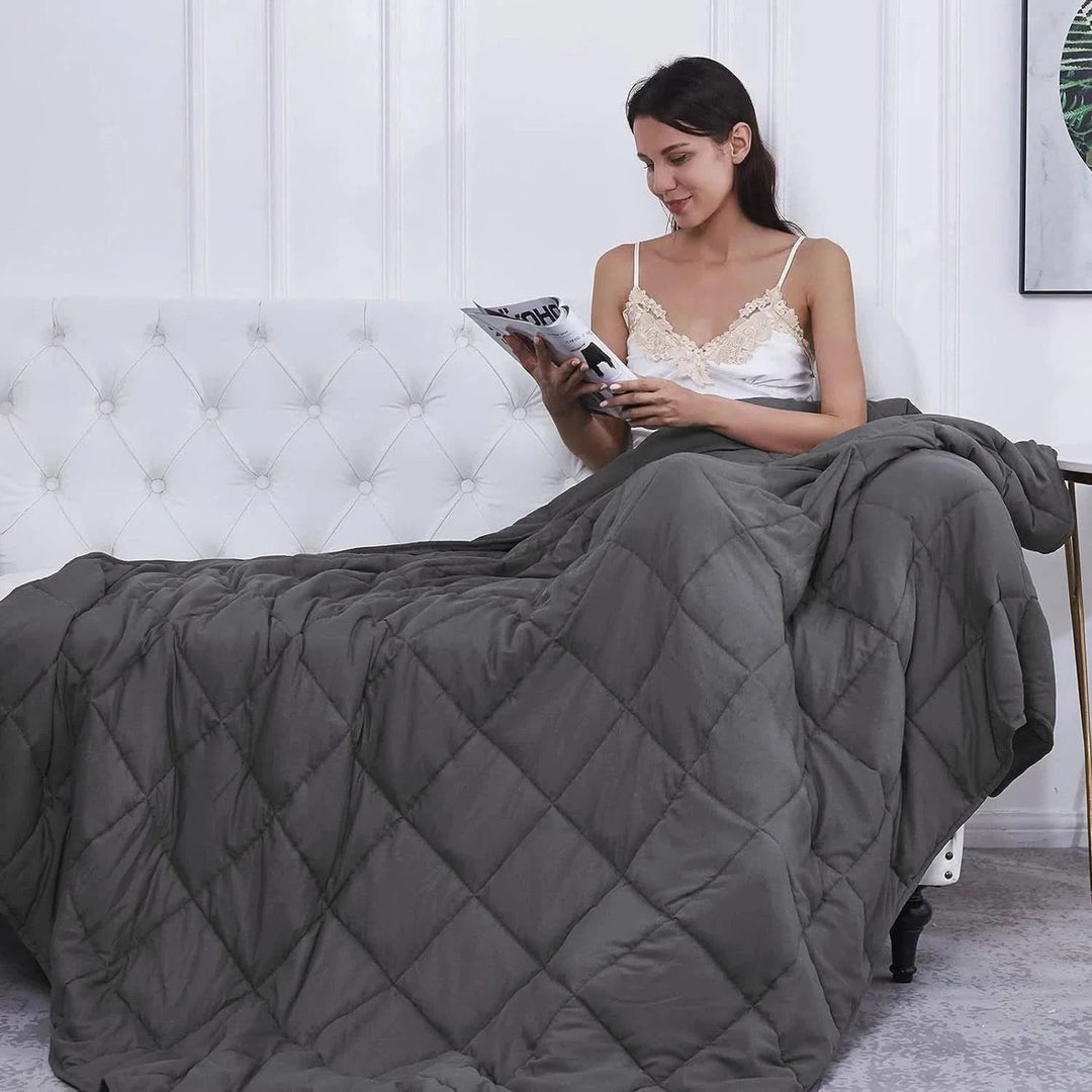 Kołdra obciążeniowa dla niepokój podczas snu łóżko z Quilted bawełna design narzuta
